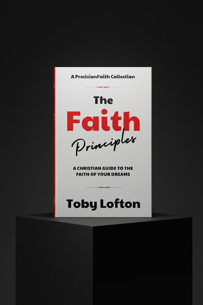 The Faith Principles paperback book on pedestal mockup