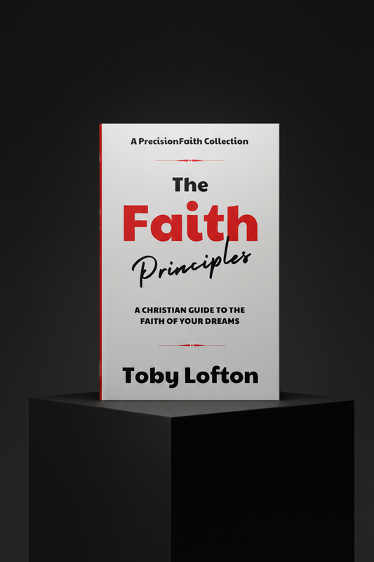 The Faith Principles paperback book on pedestal mockup